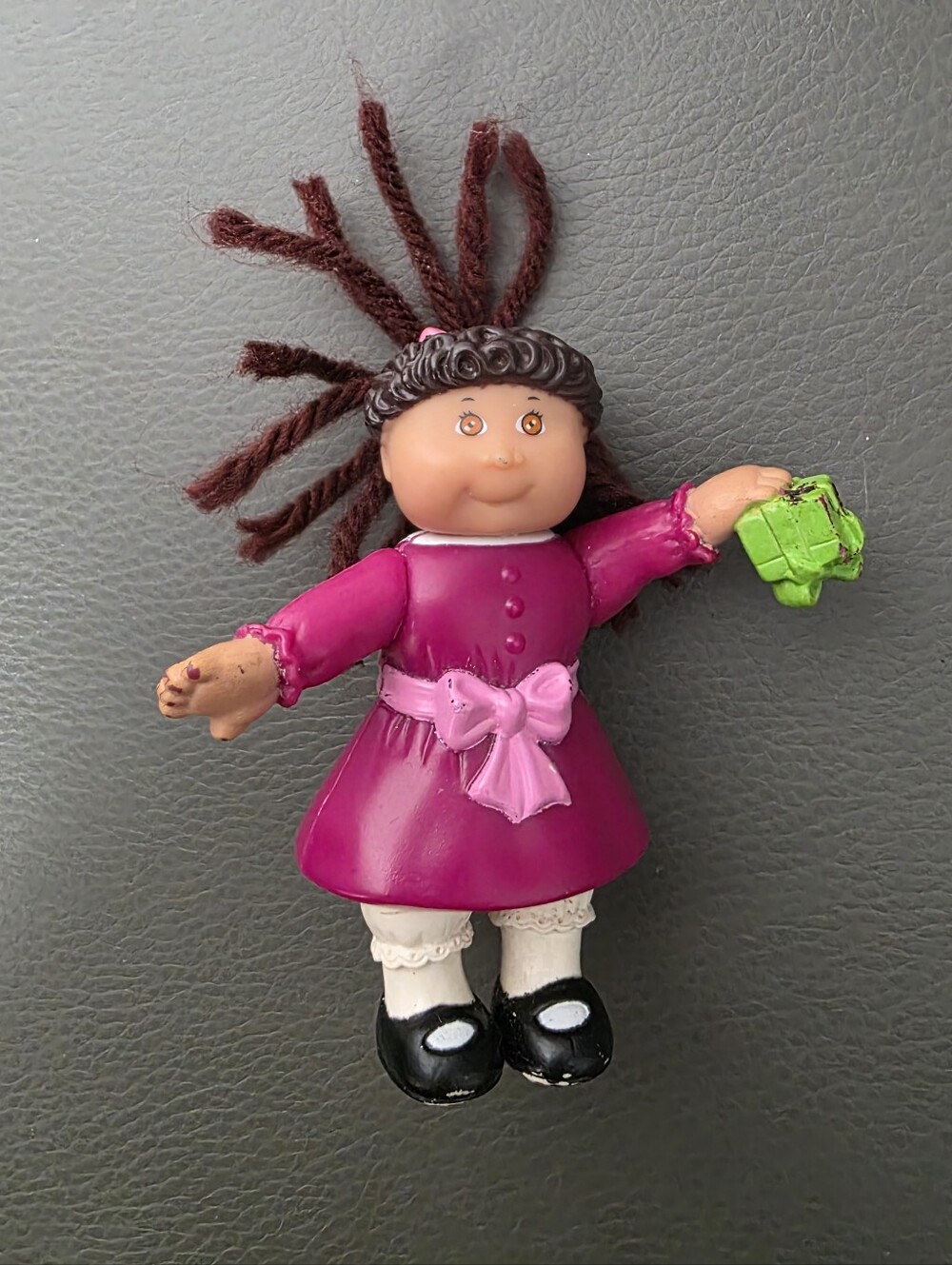 Vintage 1992 Cabbage Patch Kids Mini Figure Doll Pink Dress Collectible